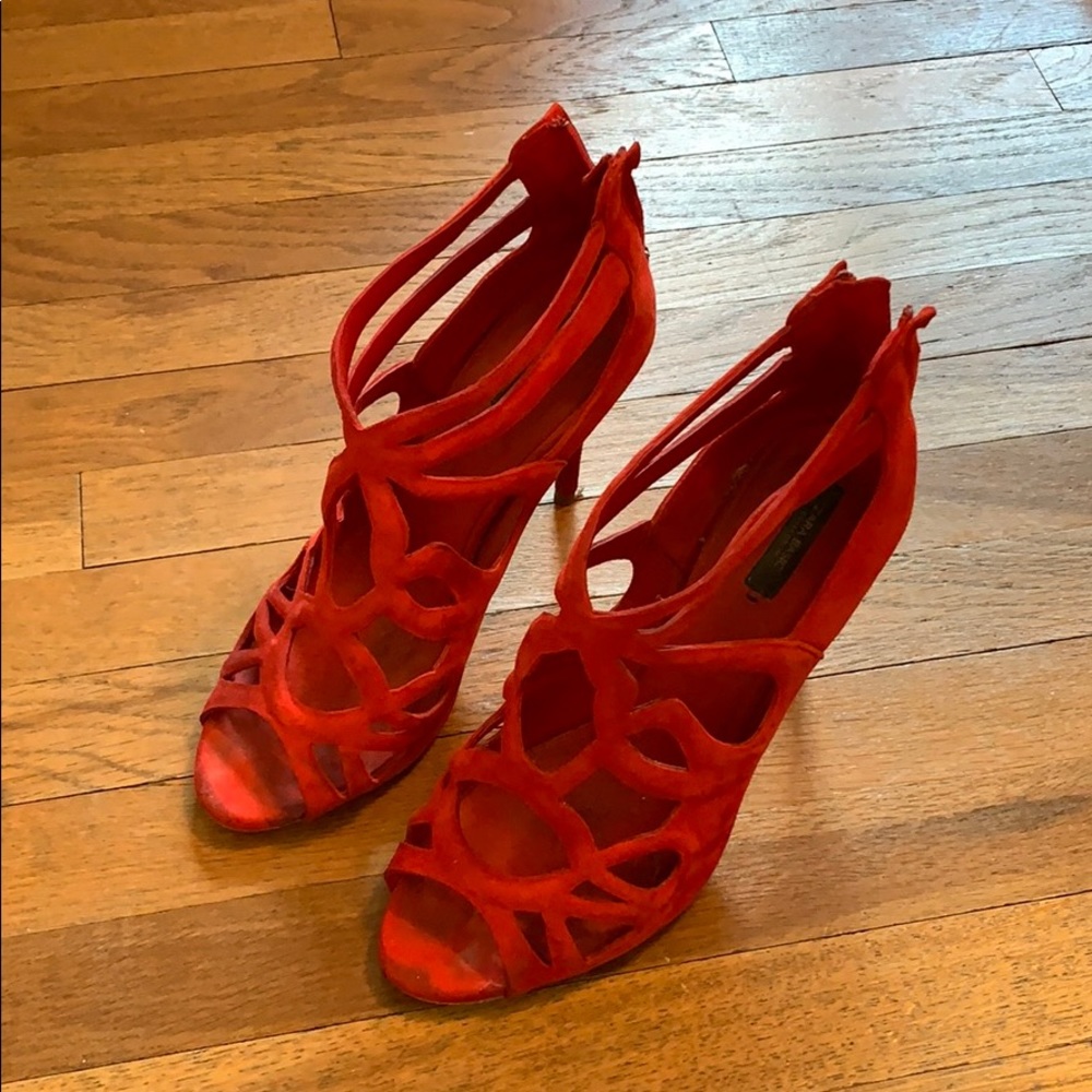 Zara Red Cutout High Heels